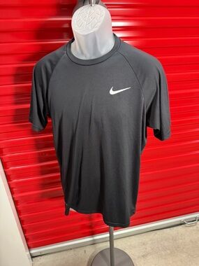 Nike Black Short Sleeve Dri-FIT Tee with White Swoosh